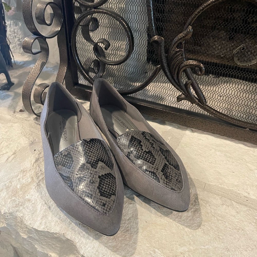 Christian Siriano Gray and Black Flats